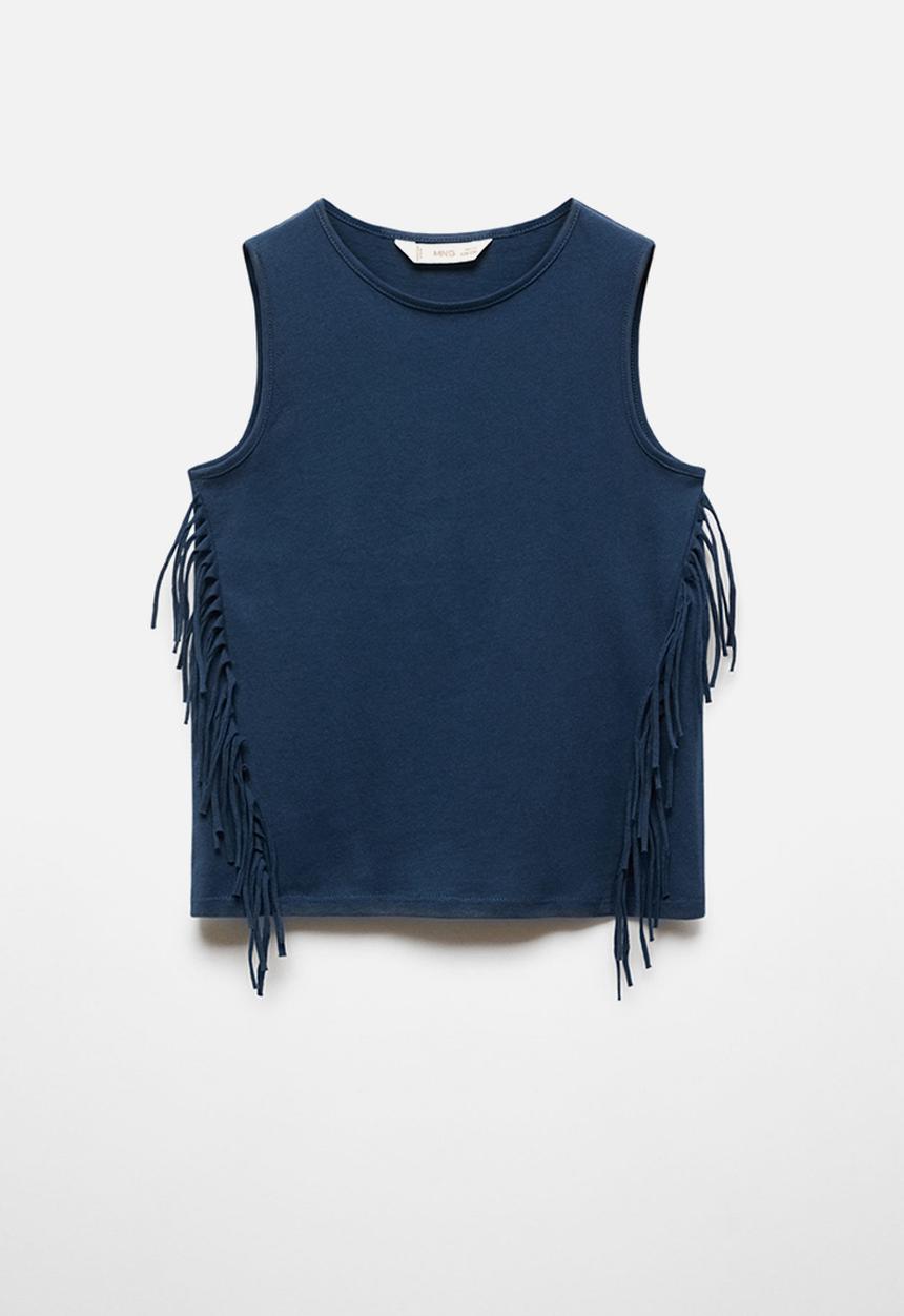 MANGO - T-shirt flequi - navy