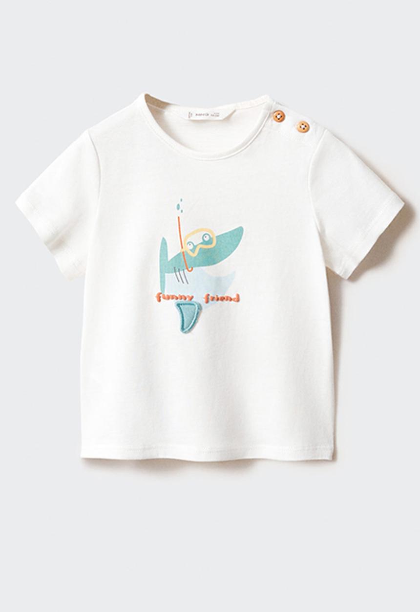 MANGO - T-shirt sharky - natural