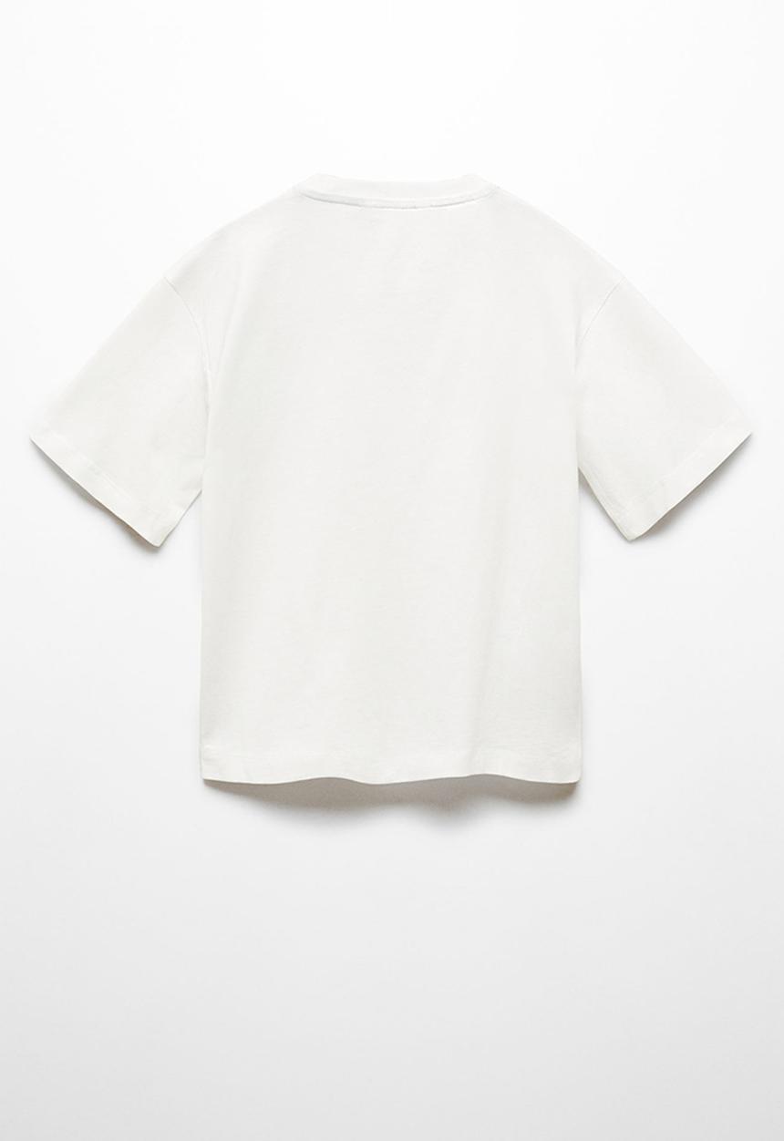 MANGO - T-shirt respect - natural