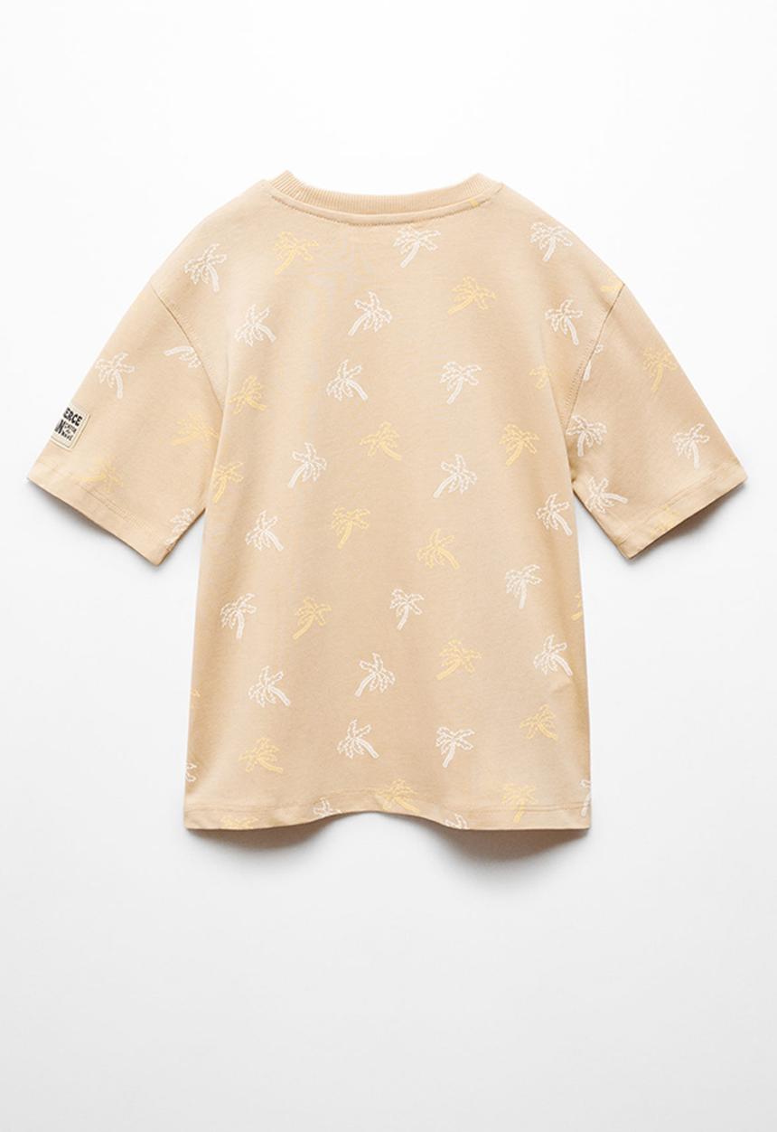 MANGO - T-shirt palm - light brown
