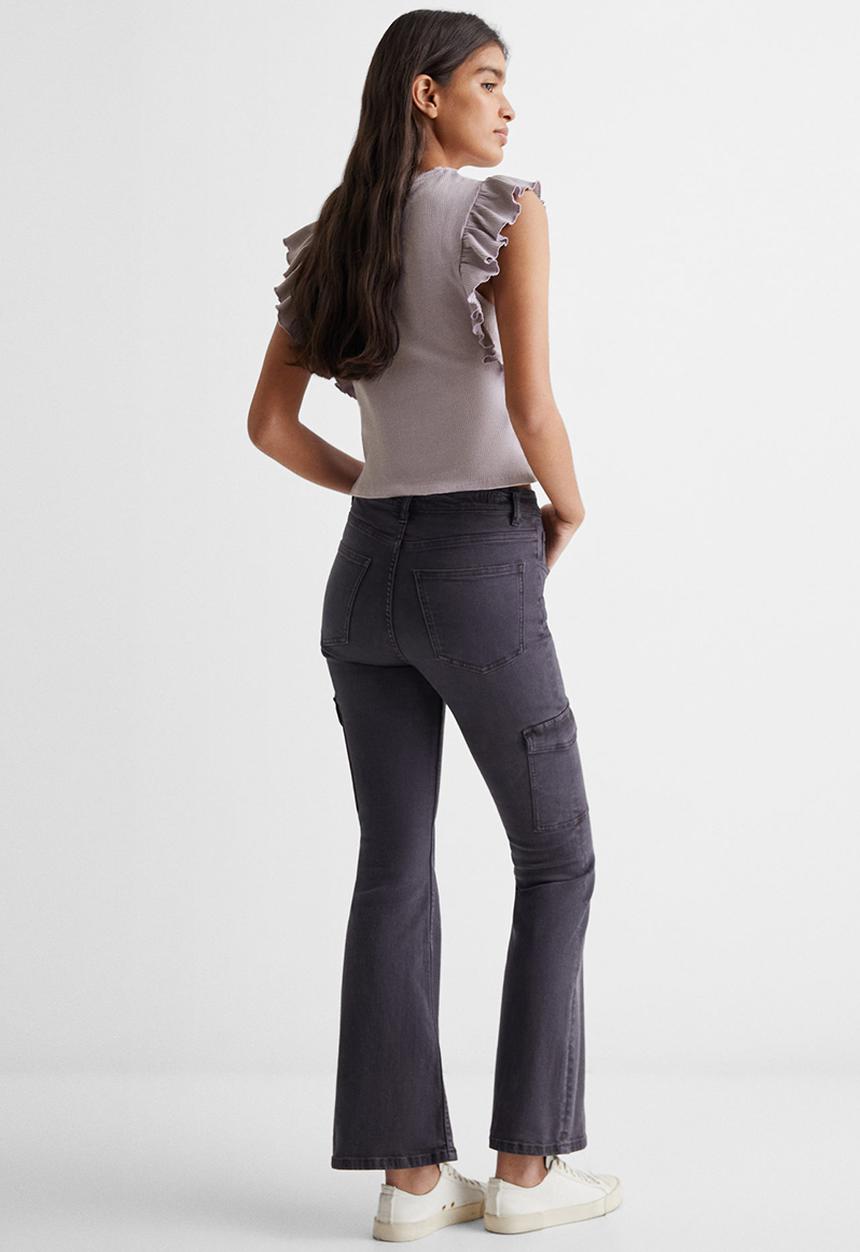 MANGO - T-shirt ruffle2 - mauve