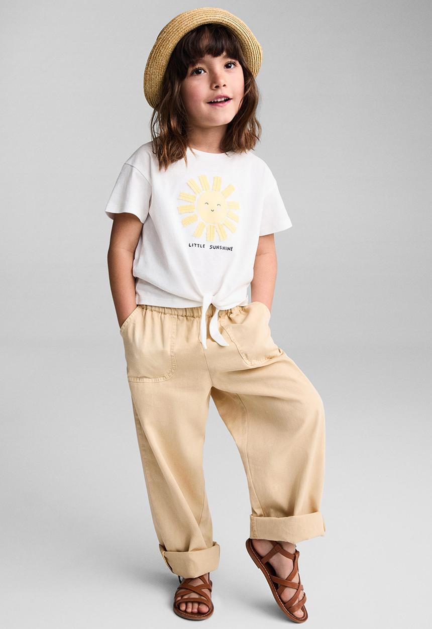 MANGO - T-shirt sol - natural