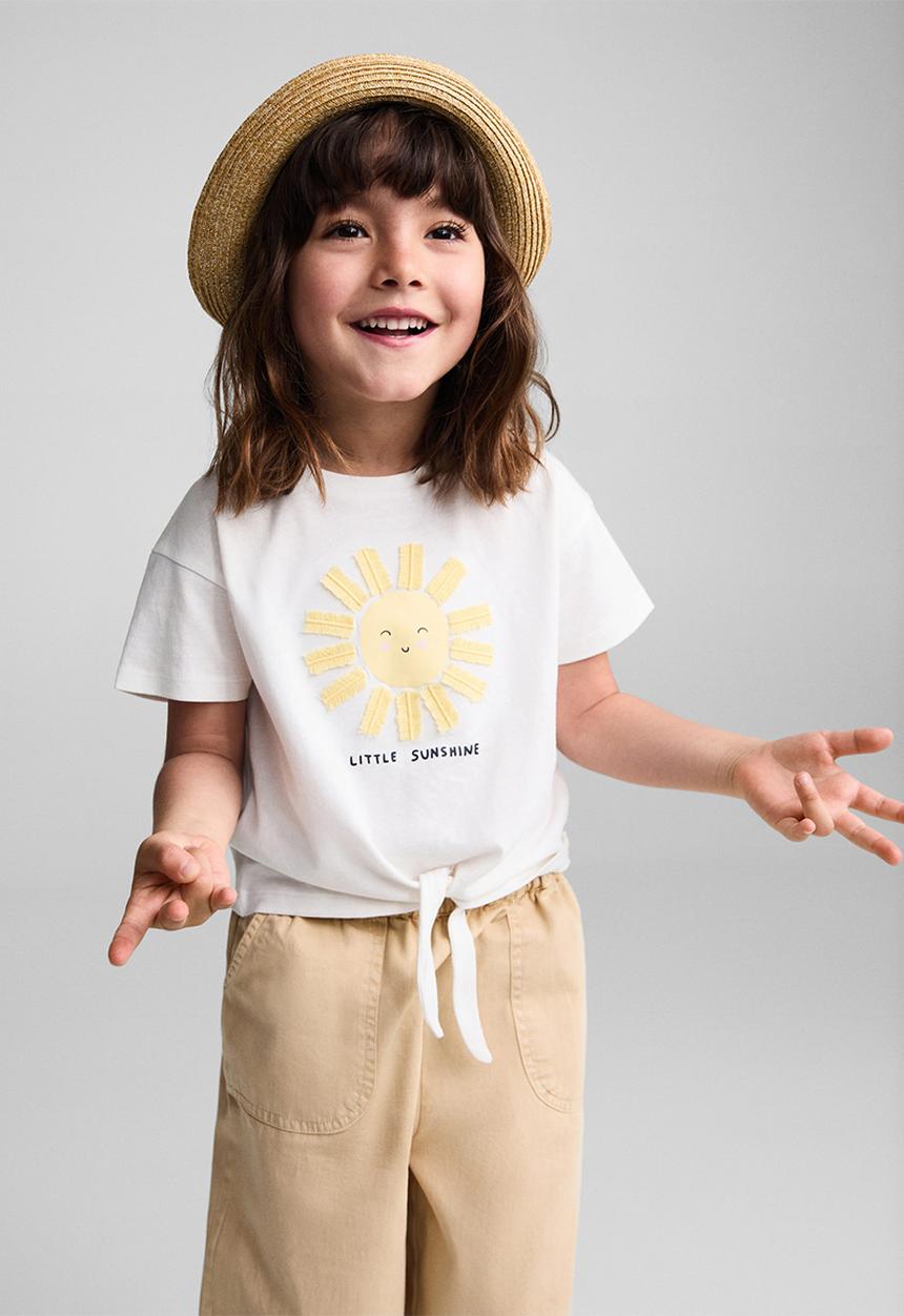 MANGO - T-shirt sol - natural