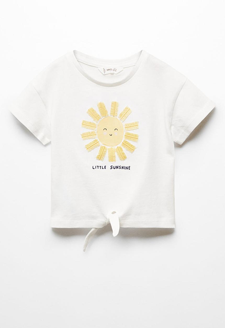 MANGO - T-shirt sol - natural