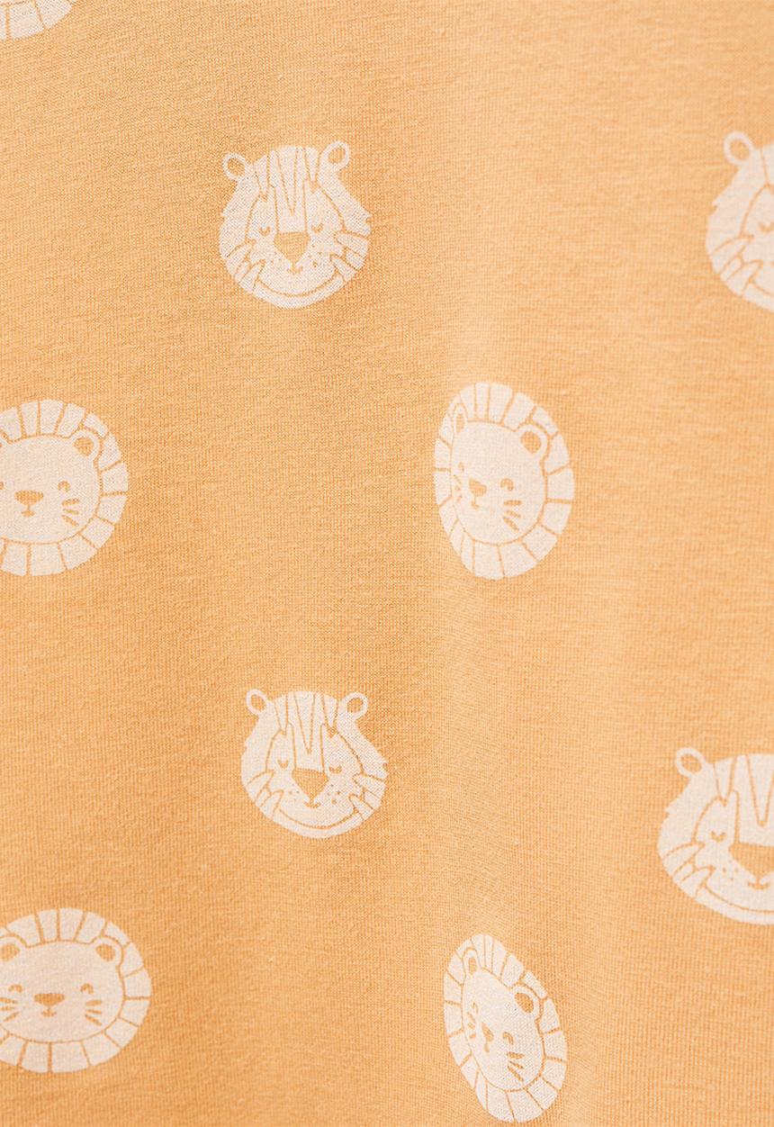 MANGO - T-shirt lion - ochre