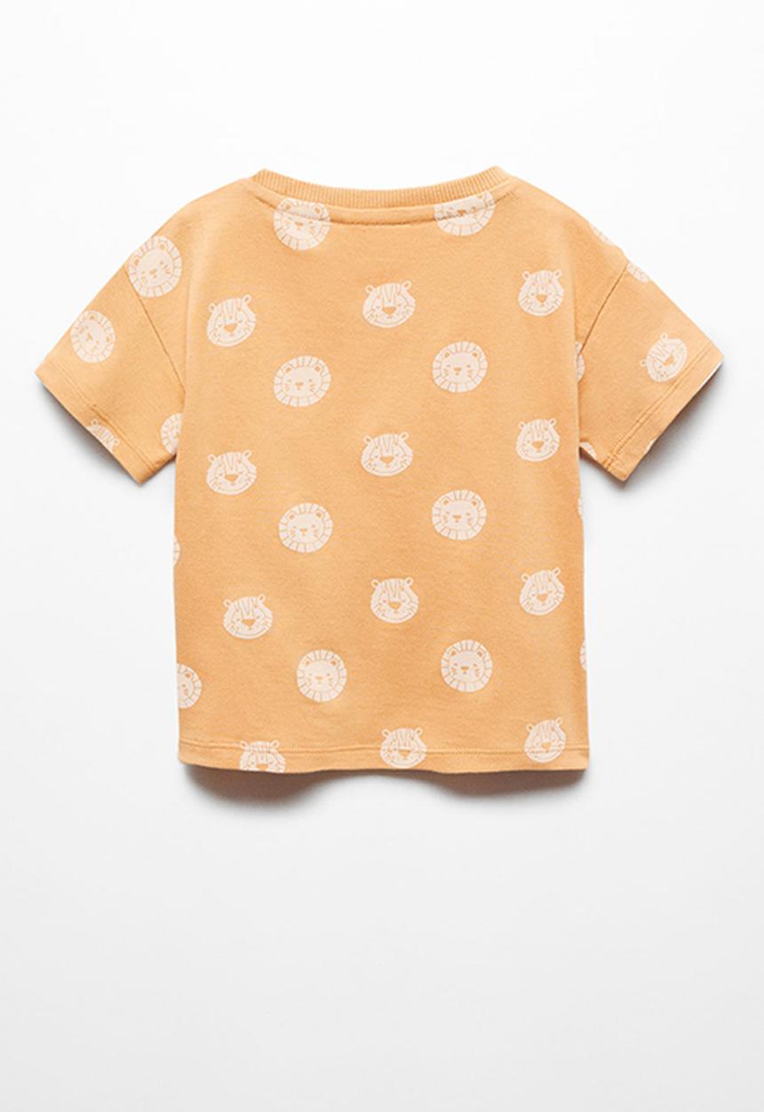 MANGO - T-shirt lion - ochre