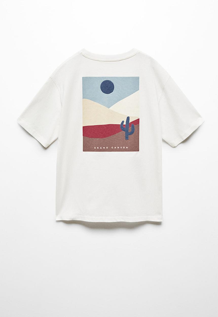 MANGO - T-shirt oeste - natural