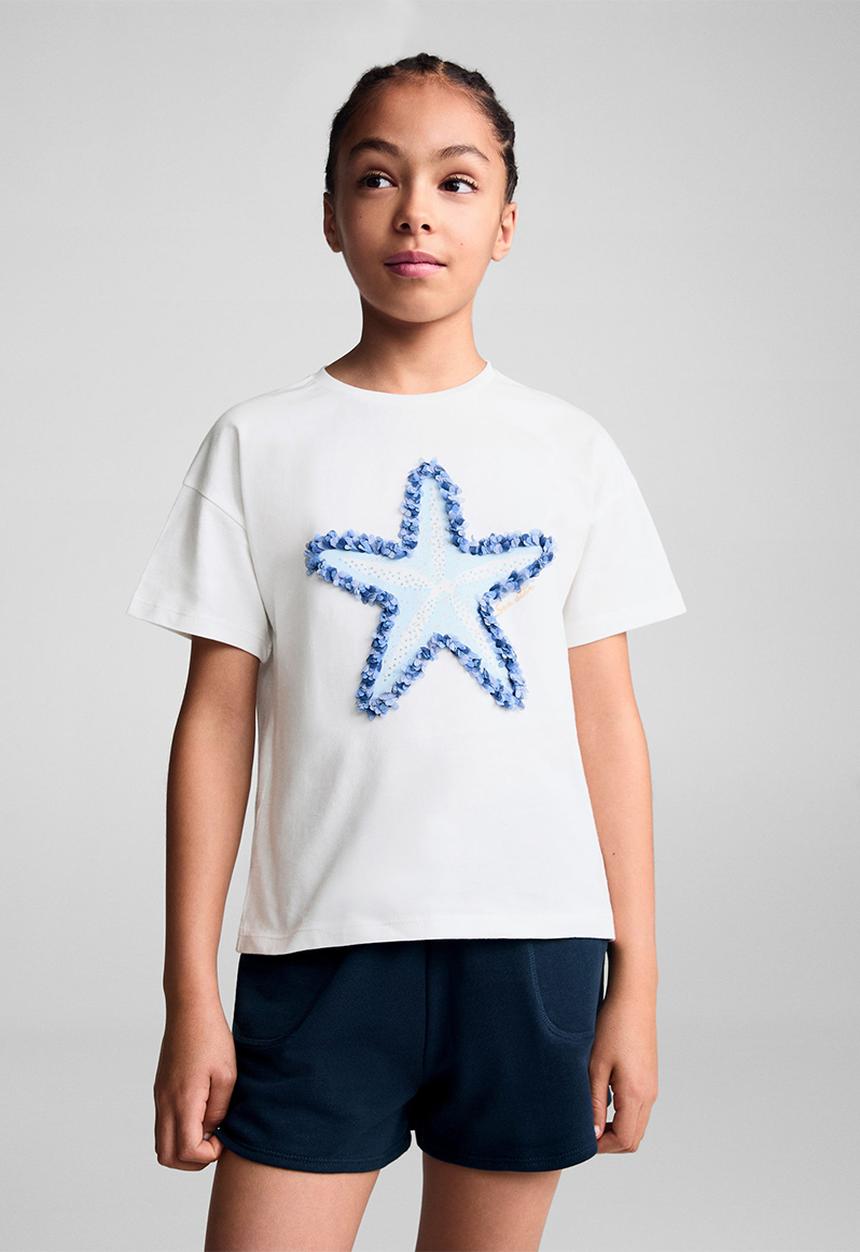 MANGO - T-shirt mar - natural