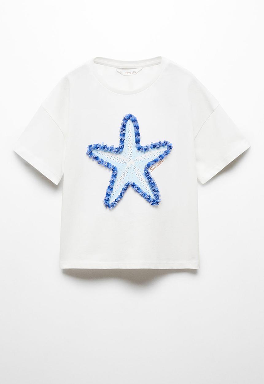 MANGO - T-shirt mar - natural