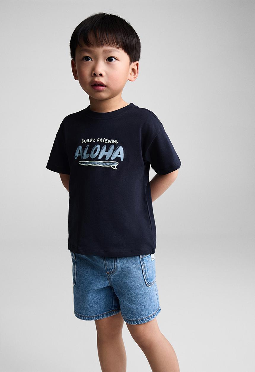 MANGO - T-shirt littlep - navy
