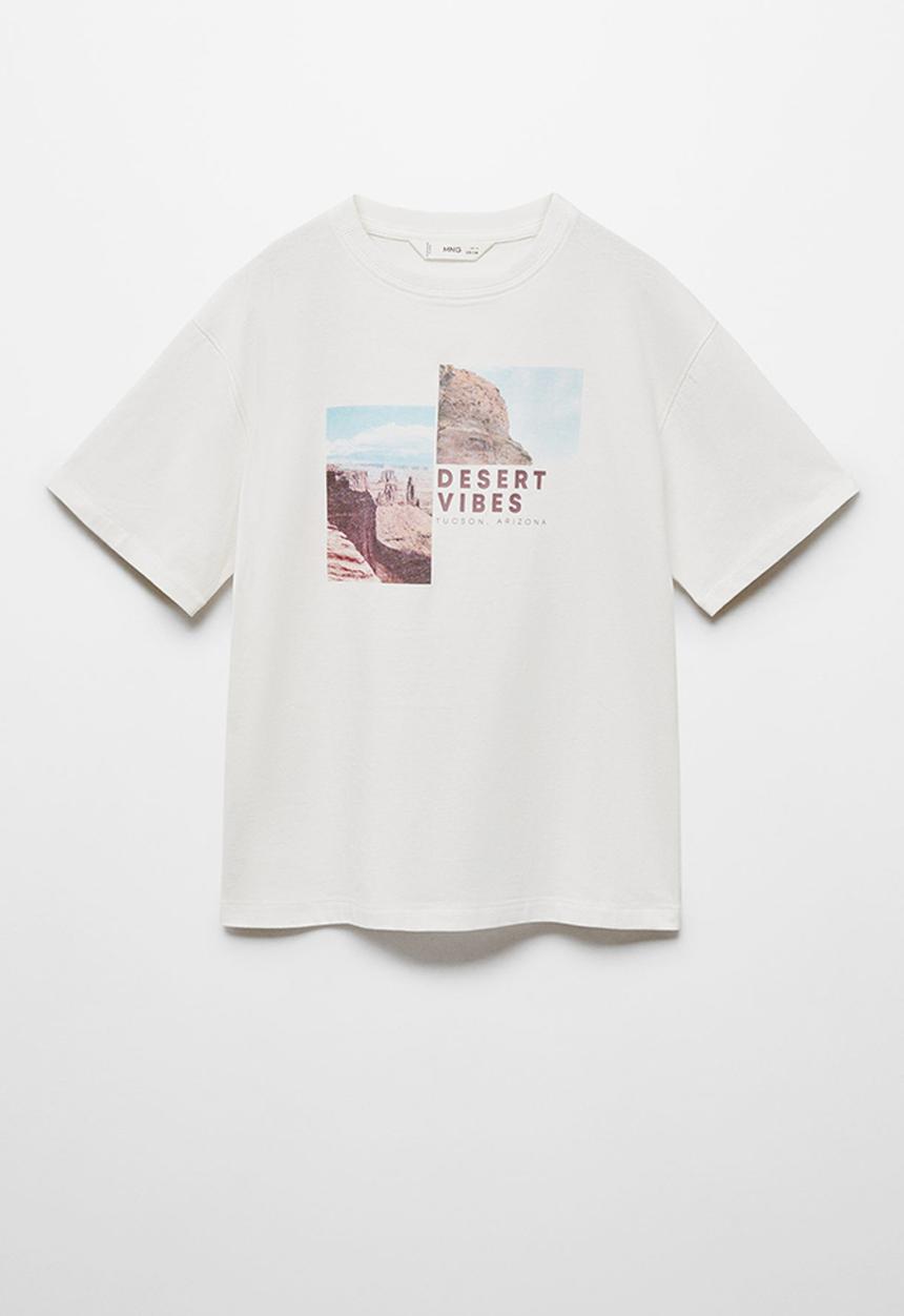 MANGO - T-shirt desert - natural