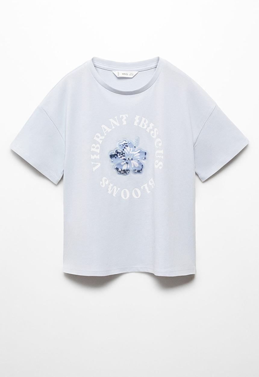 MANGO - T-shirt vibrant - sky-blue