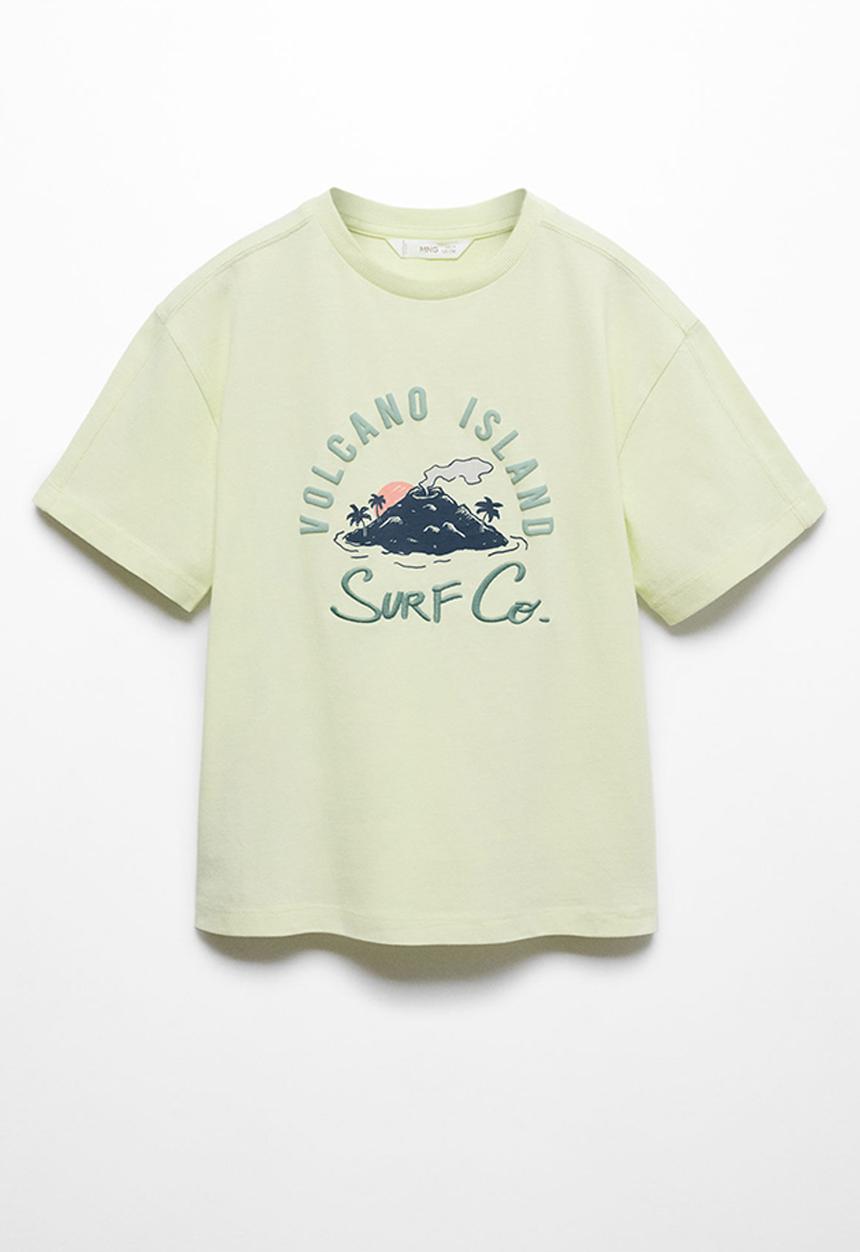 MANGO - T-shirt volcano - bright yellow