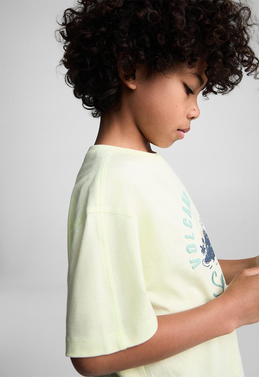 MANGO - T-shirt volcano - bright yellow