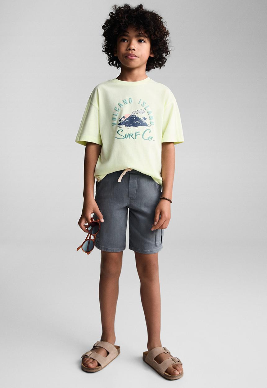 MANGO - T-shirt volcano - bright yellow