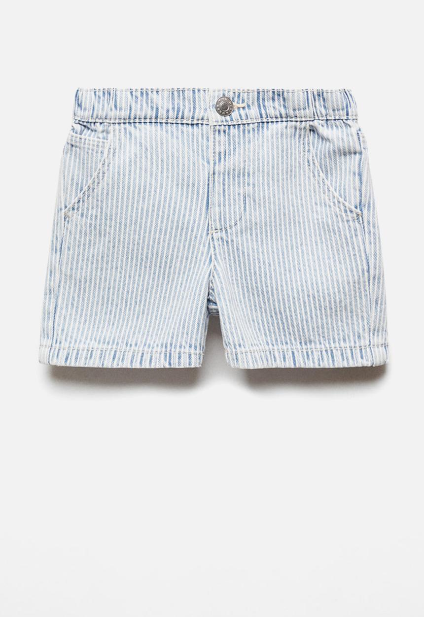 MANGO - Bermuda shorts stripes - denim
