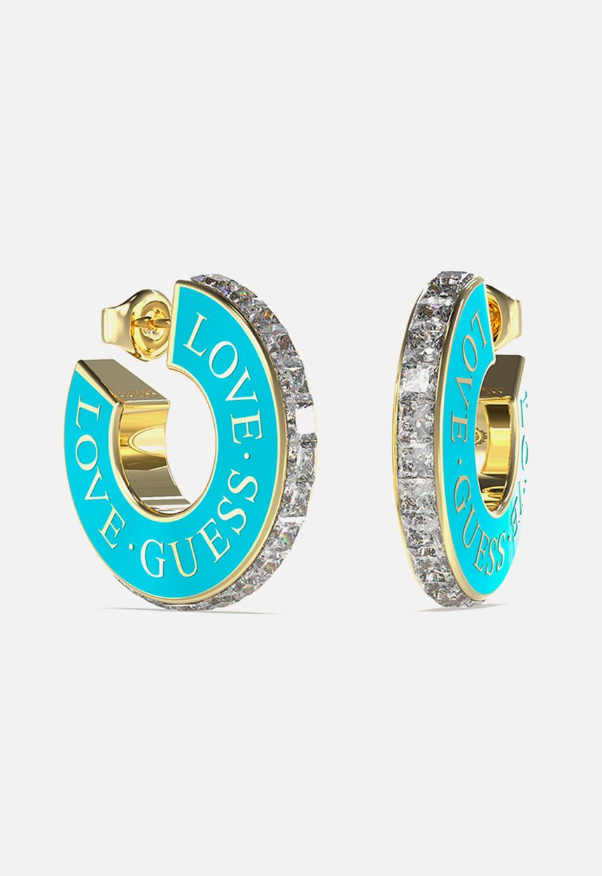 GUESS - Love Guess hoops - turquoise & gold