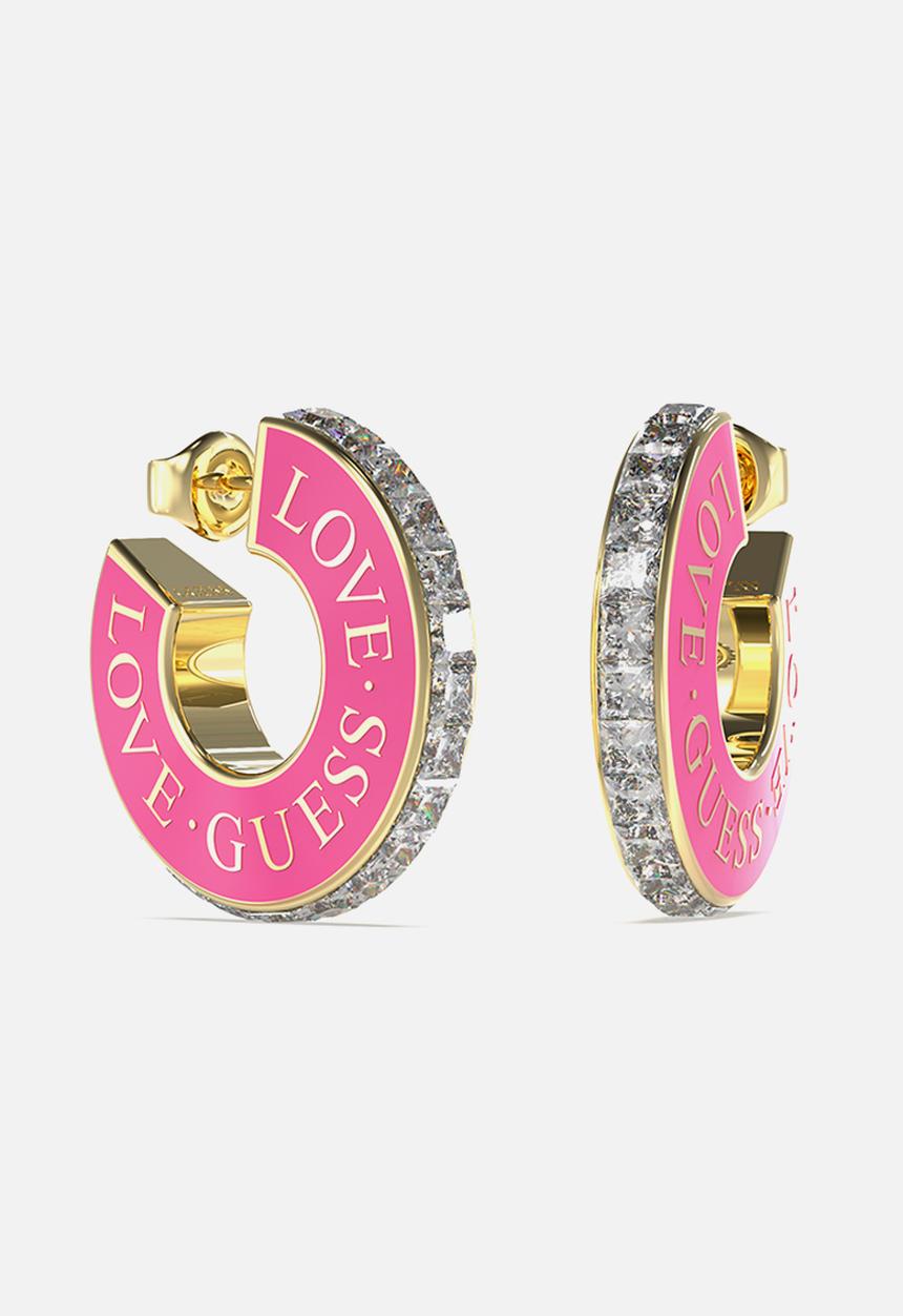 GUESS - Love Guess hoops - Pink & gold