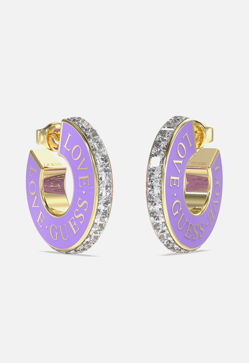 GUESS - Love Guess hoops - Purple & gold