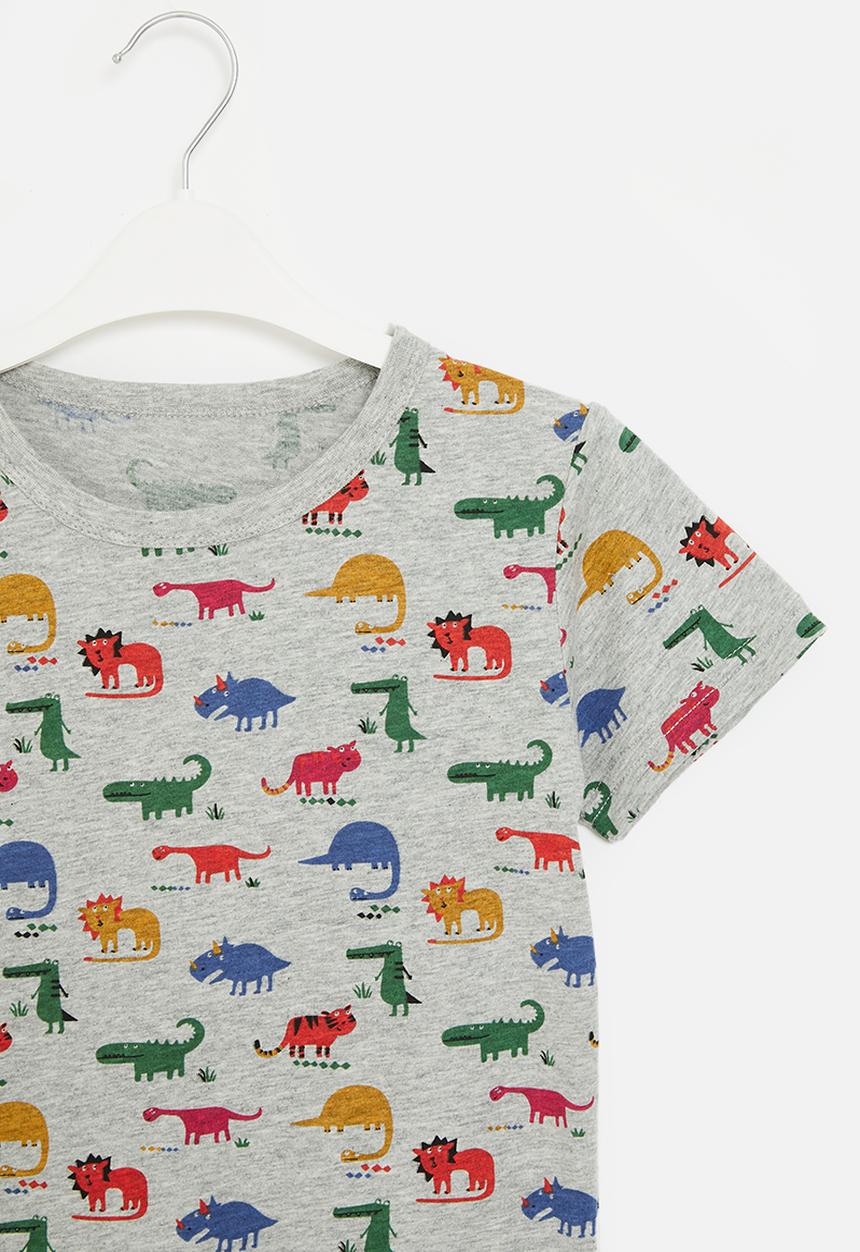 Pop Candy - Dino printed tee - grey