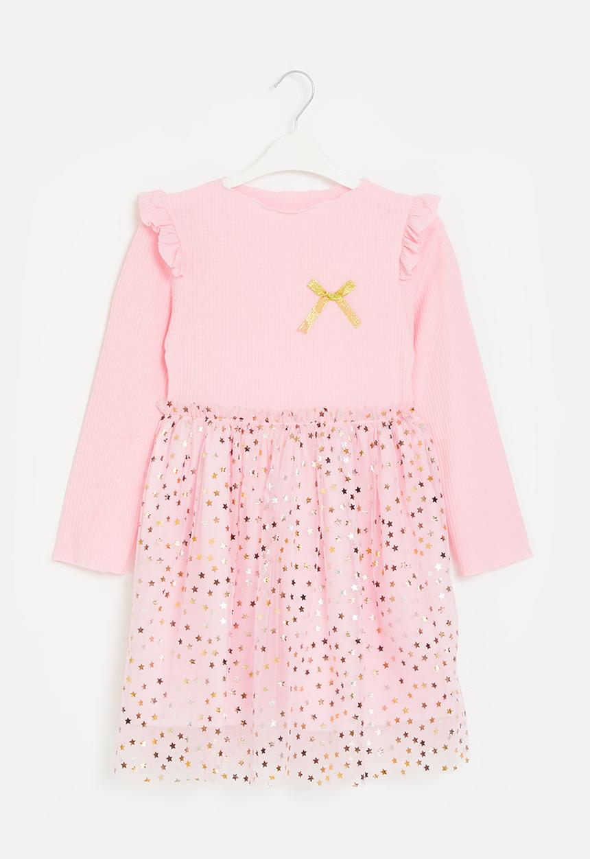 Pop Candy - Rib & mesh dress - pink