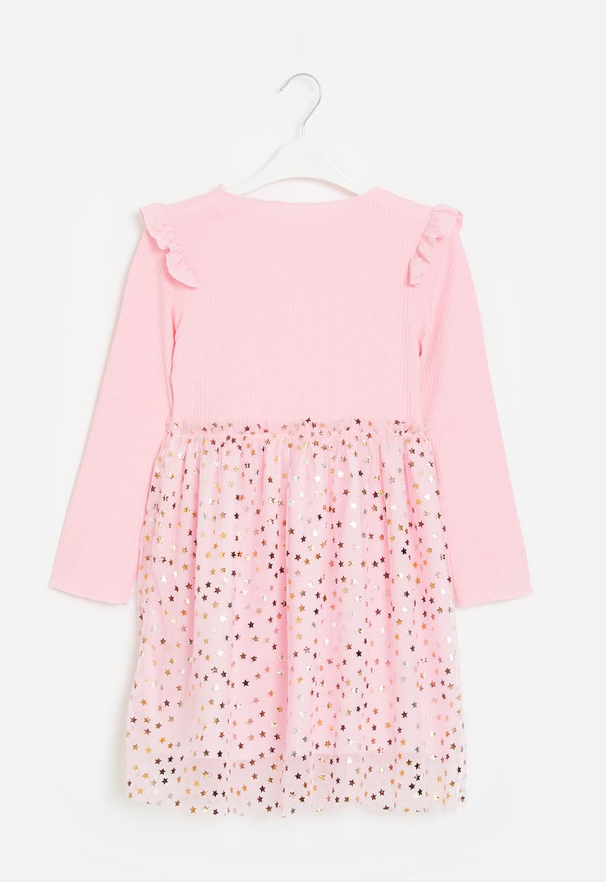 Pop Candy - Rib & mesh dress - pink