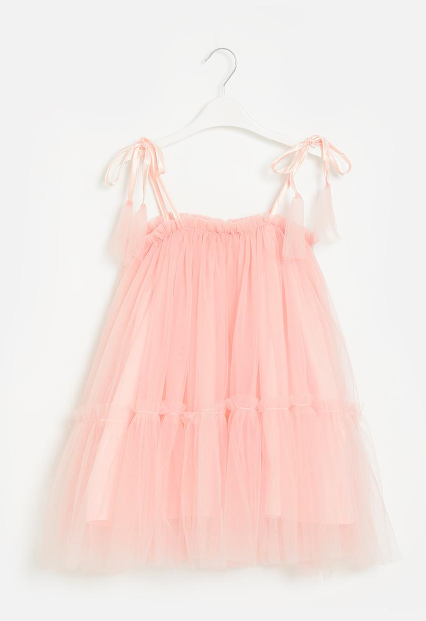 Pop Candy - Tie shoulder mesh dress - pink