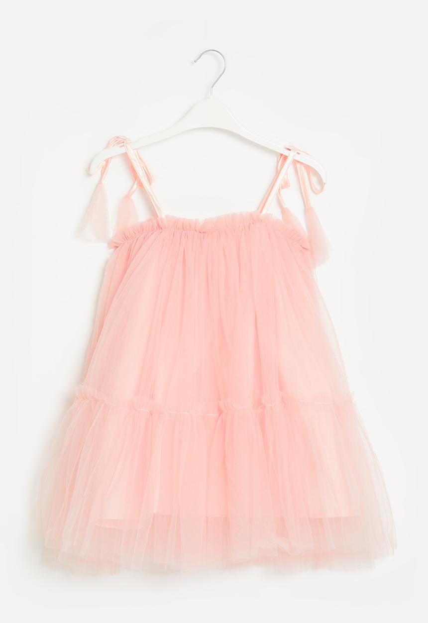 Pop Candy - Tie shoulder mesh dress - pink