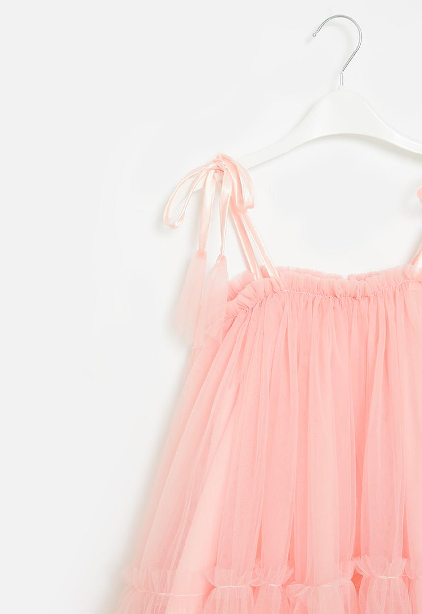 Pop Candy - Tie shoulder mesh dress - pink