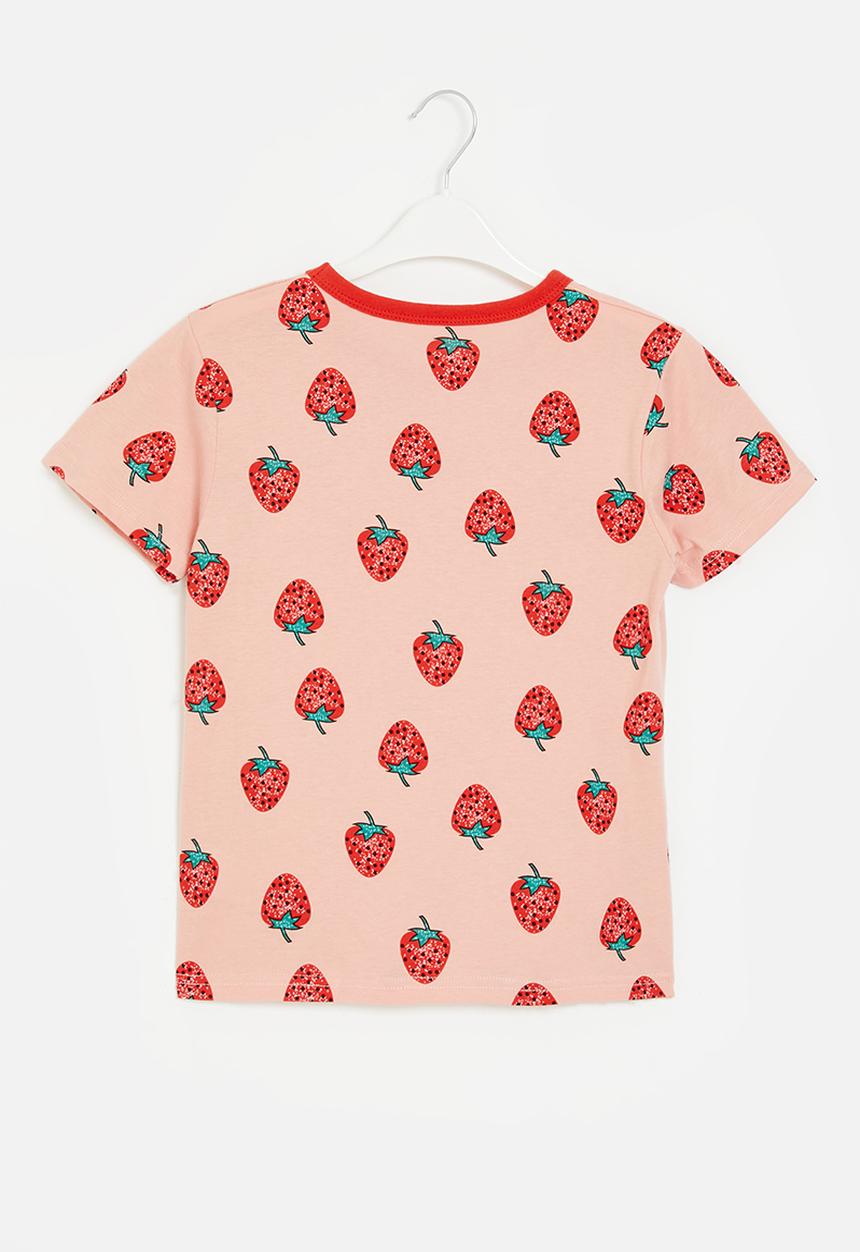 Pop Candy - Strawberry print tee - pink