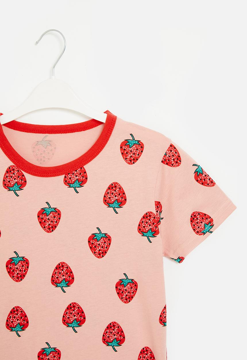 Pop Candy - Strawberry print tee - pink