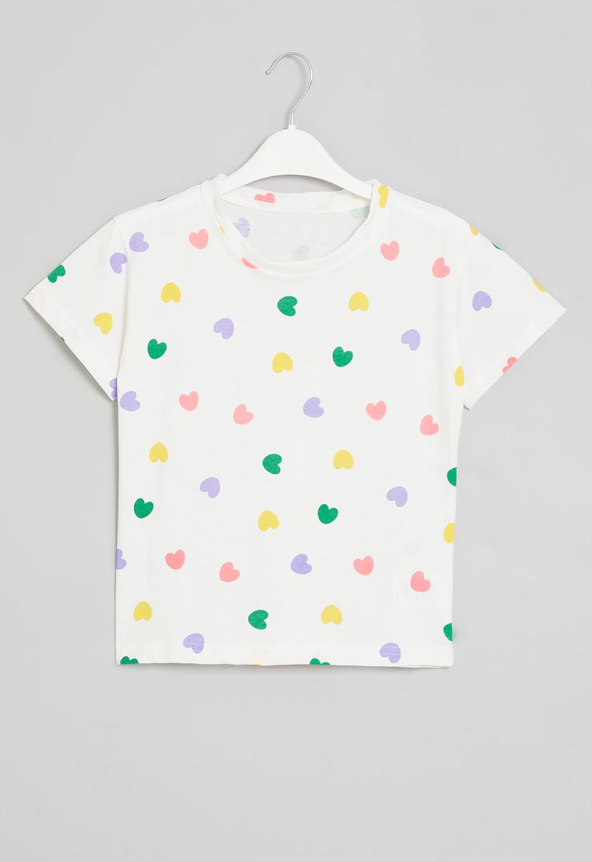 Pop Candy - Heart print tee - white