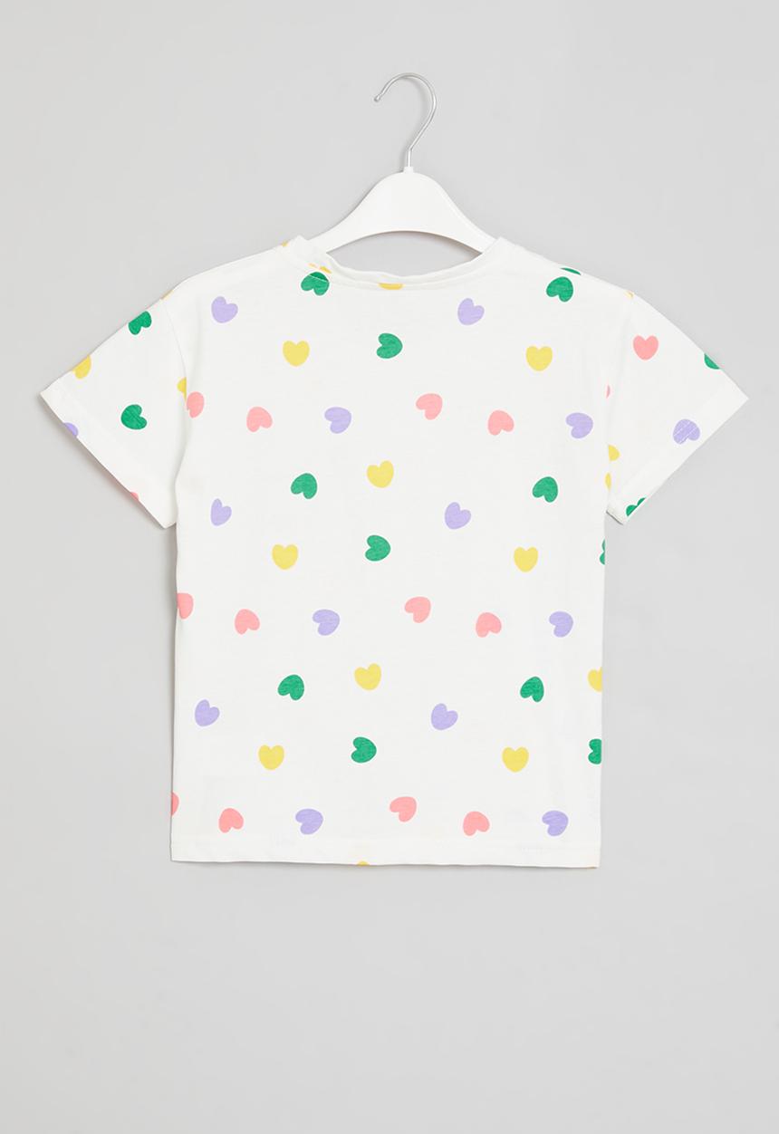 Pop Candy - Heart print tee - white