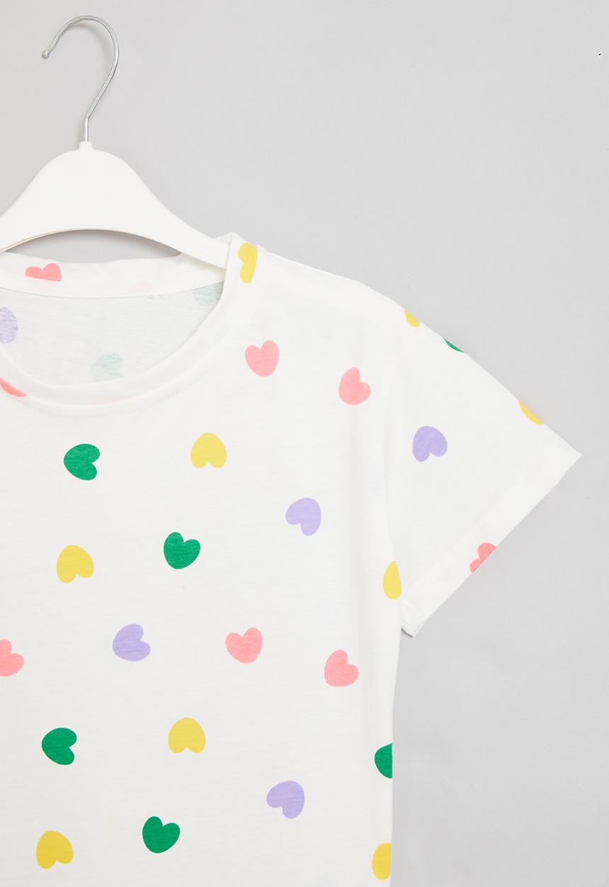 Pop Candy - Heart print tee - white
