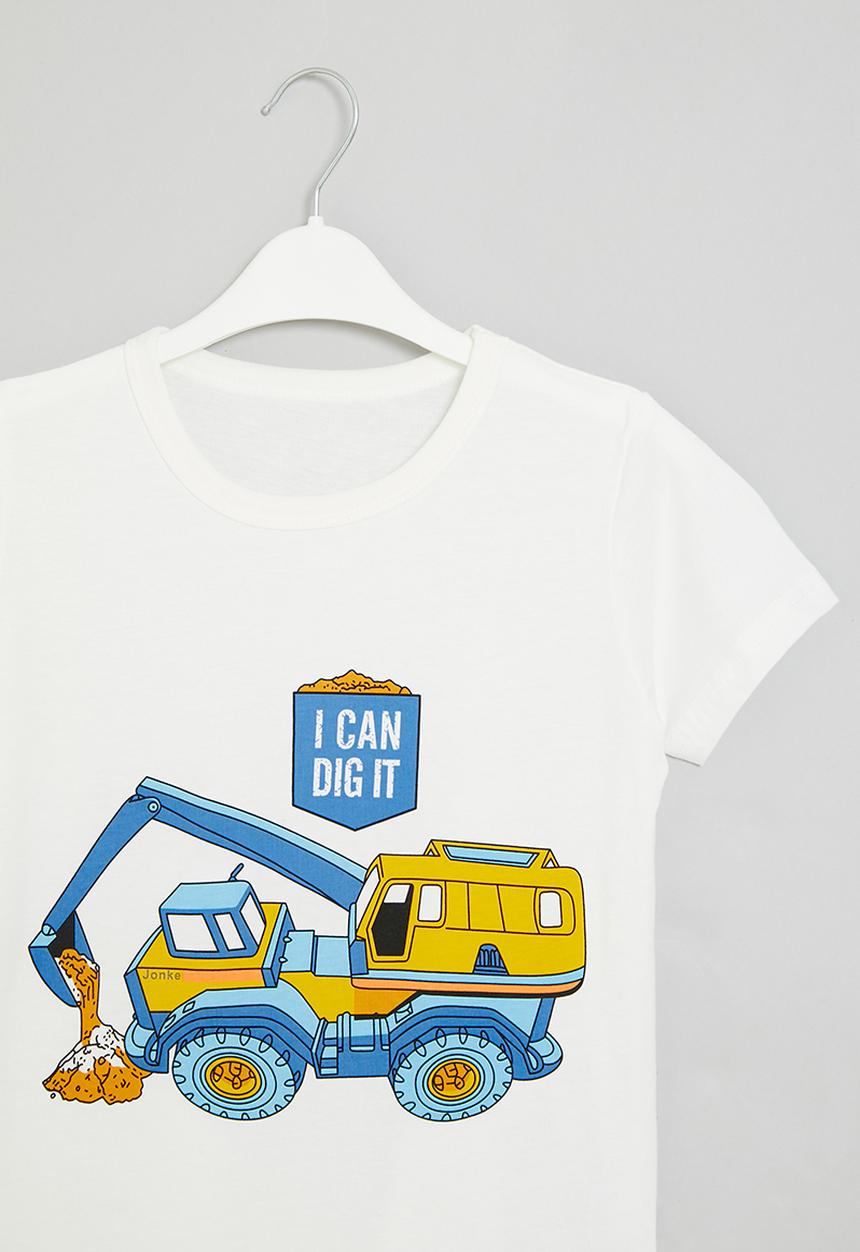 Pop Candy - Printed tee - white & blue