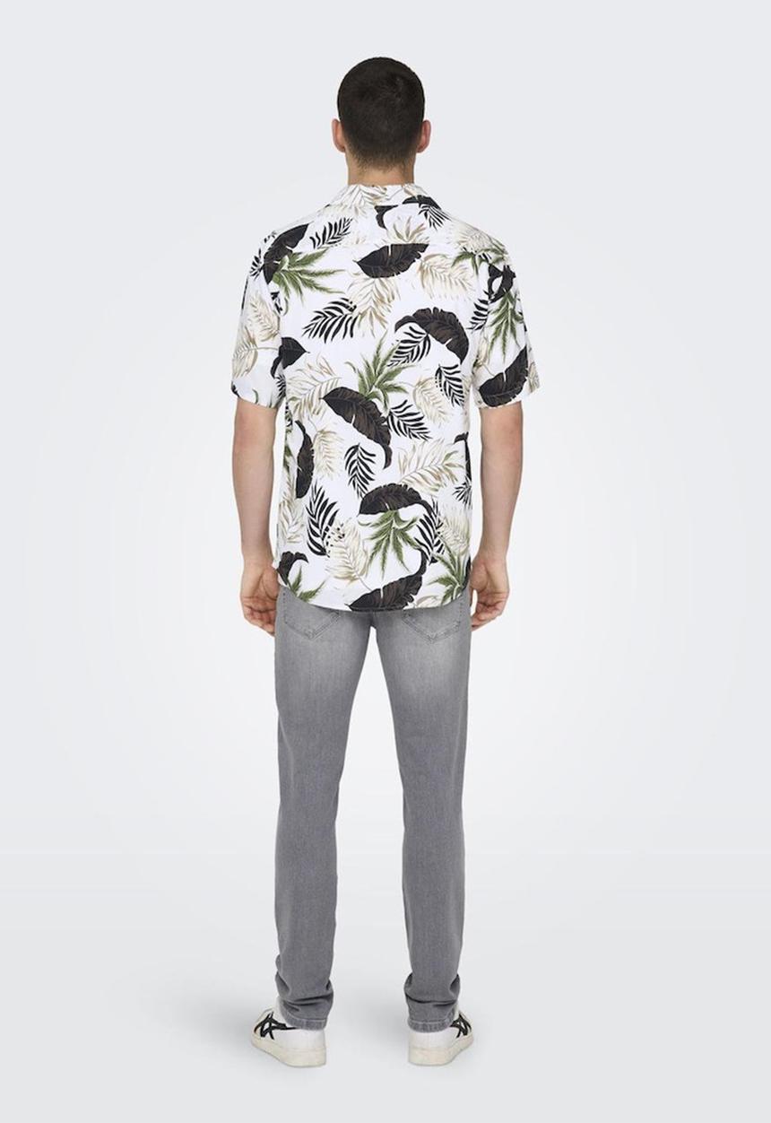 Only & Sons - Onswayne life short sleeve shirt - antique white