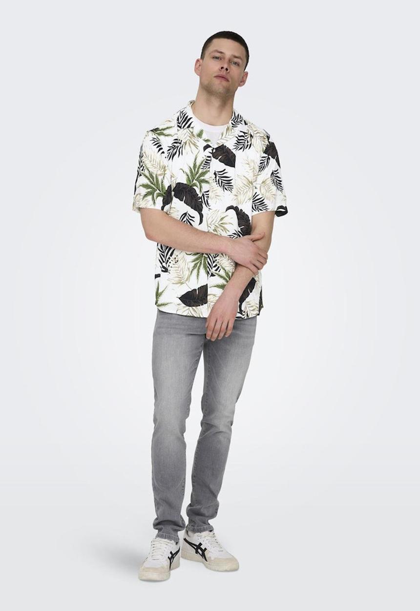 Only & Sons - Onswayne life short sleeve shirt - antique white