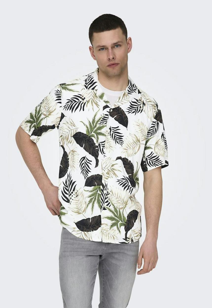 Only & Sons - Onswayne life short sleeve shirt - antique white