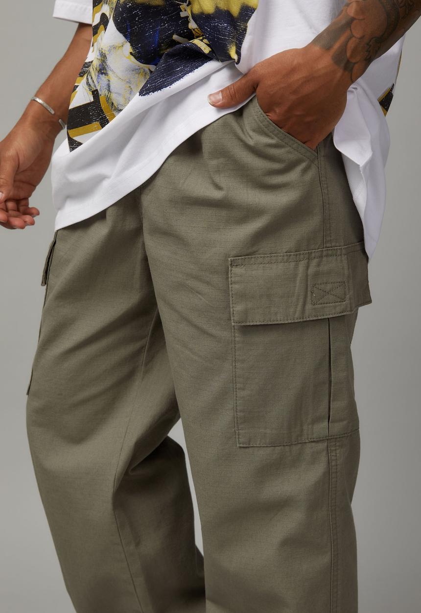 Factorie - Half half relaxed cargo pant - faded khaki
