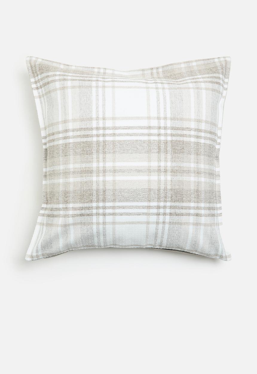 Hertex Fabrics - Tartan cushion cover - natural