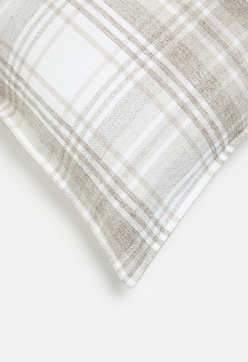 Hertex Fabrics - Tartan cushion cover - natural