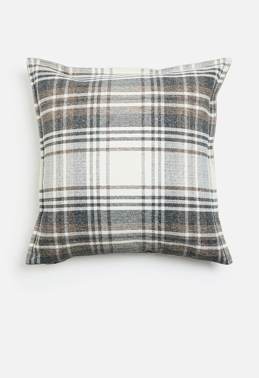 Hertex Fabrics - Tartan cushion cover - taupe