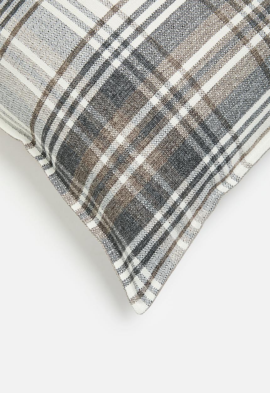Hertex Fabrics - Tartan cushion cover - taupe