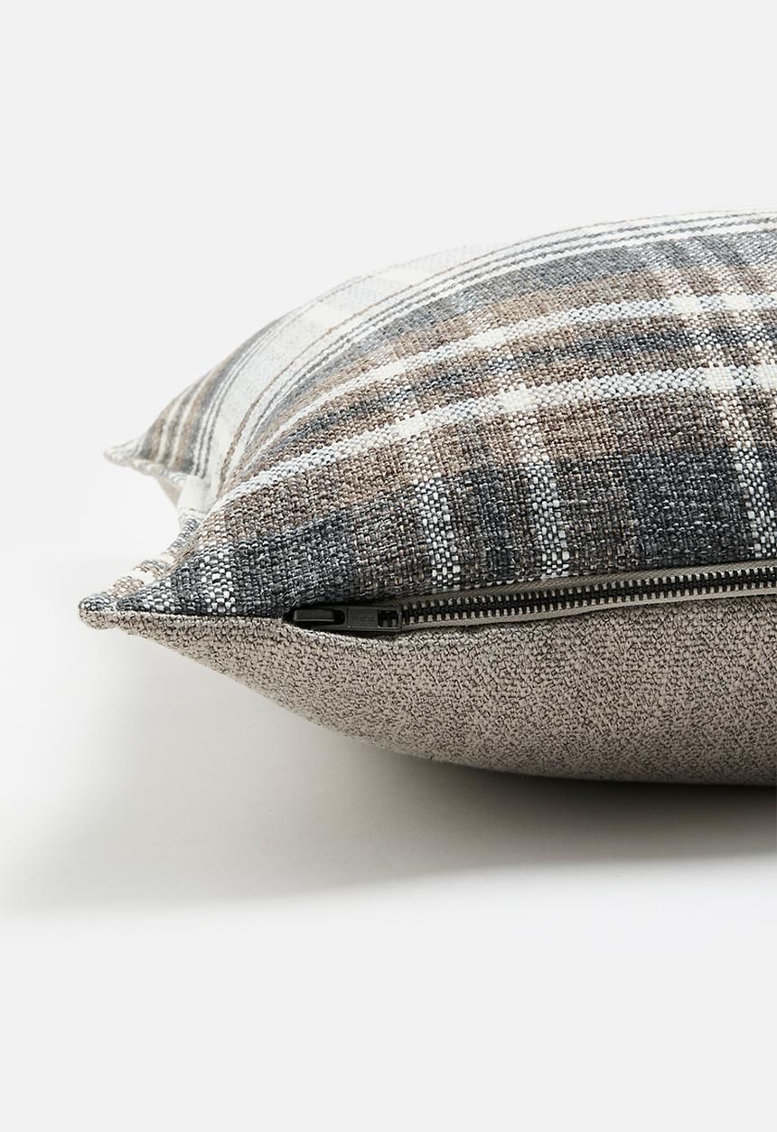 Hertex Fabrics - Tartan cushion cover - taupe