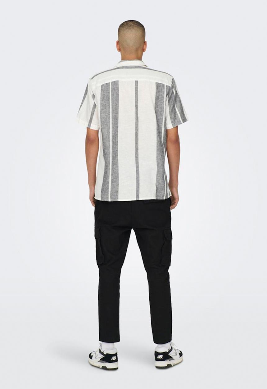 Only & Sons - Onscaiden short sleeve stripe shirt - cloud dancer
