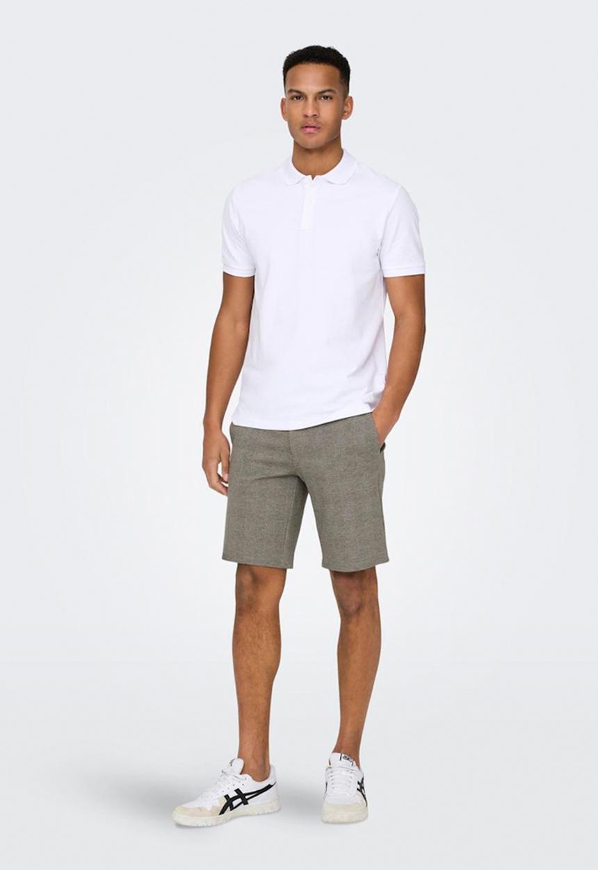 Only & Sons - Onsmark check shorts - chinchilla