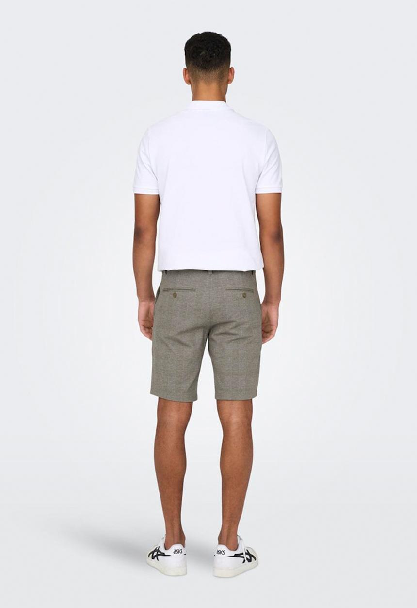 Only & Sons - Onsmark check shorts - chinchilla