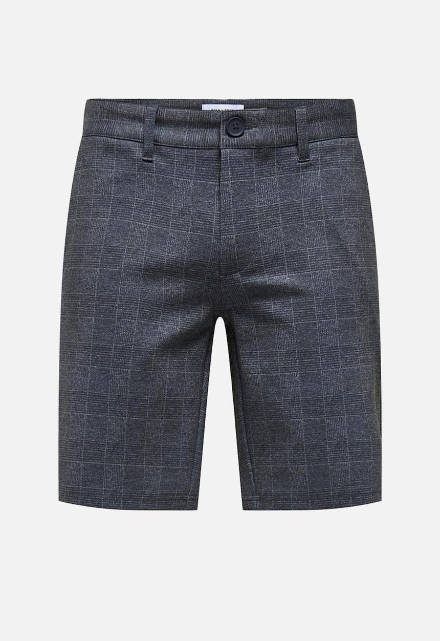 Only & Sons - Onsmark check shorts - dress blue