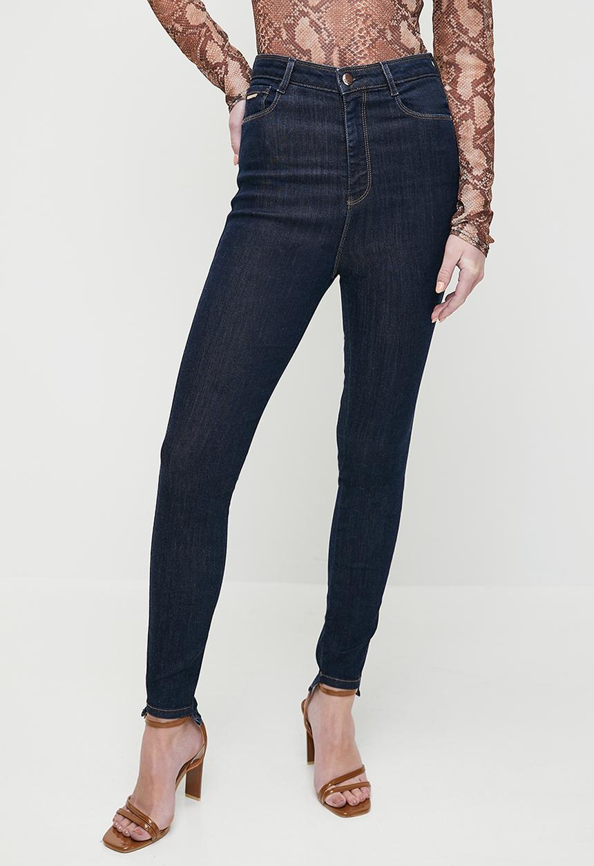 SISSY BOY - Super high waist skinny with high low hem - dark blue