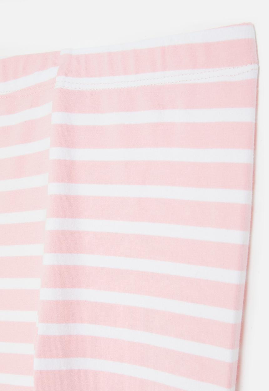 Pop Candy - Striped leggings-pink & white